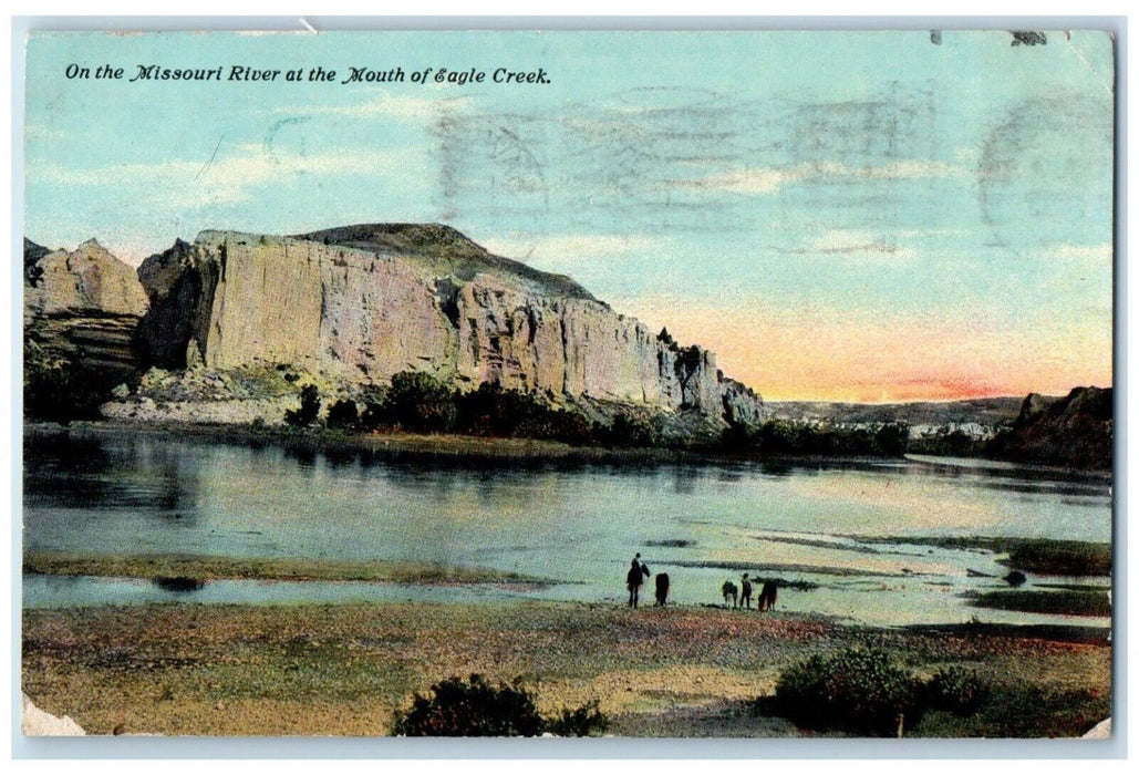 1912 Scenic View Missouri River Mouth Eagle Creek Montana MT Vintage Postcard