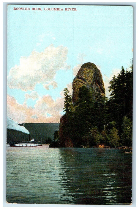 c1910 Scenic View Steamer Ship Rooster Rock Columbia River Unposted Postcard