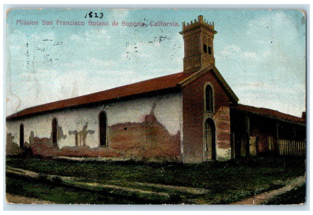 1910 Exterior View Mission San Francisco Solano De Sonoma California CA Postcard
