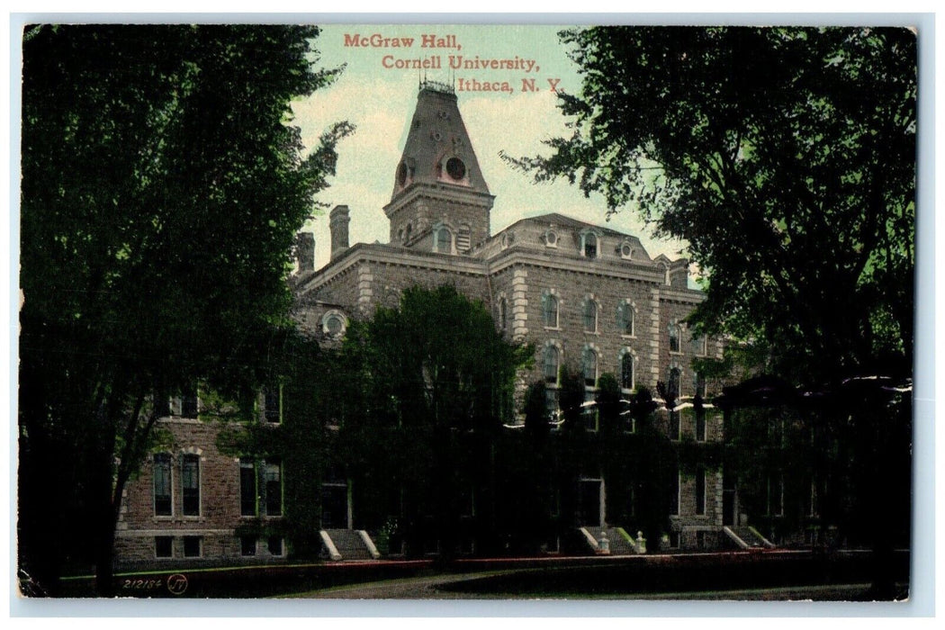 1913 Exterior View McGraw Hall Cornell University Ithaca New York NY Postcard