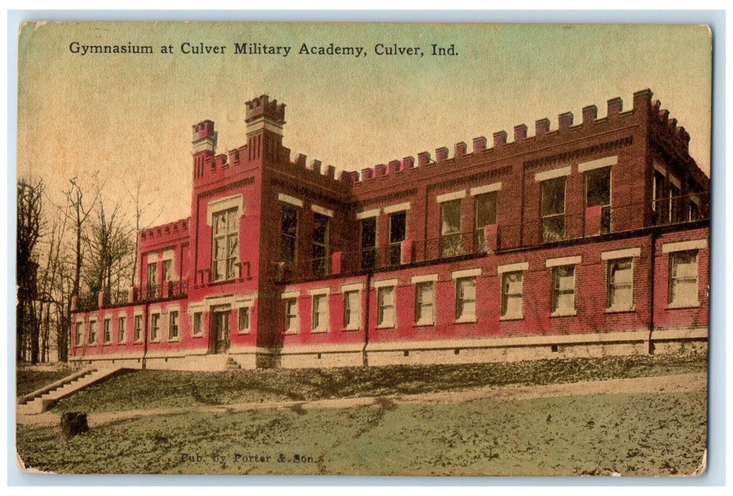 1911 Exterior View Gymnasium Culver Military Academy Culver Indiana IN Postcard