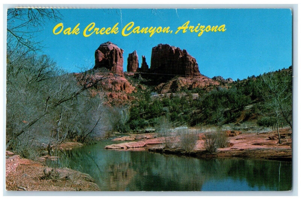 1970 Shallow Water Crossing Oak Creek Canyon Arizona AZ Vintage Antique Postcard