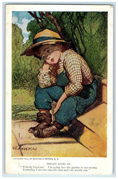 1912 Lonely Boy Nobody Loves Me Oakland California CA Posted Antique Postcard