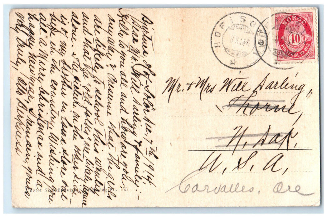 1914 Building View Ostli Hoff i Solor Norway Posted Antique Postcard