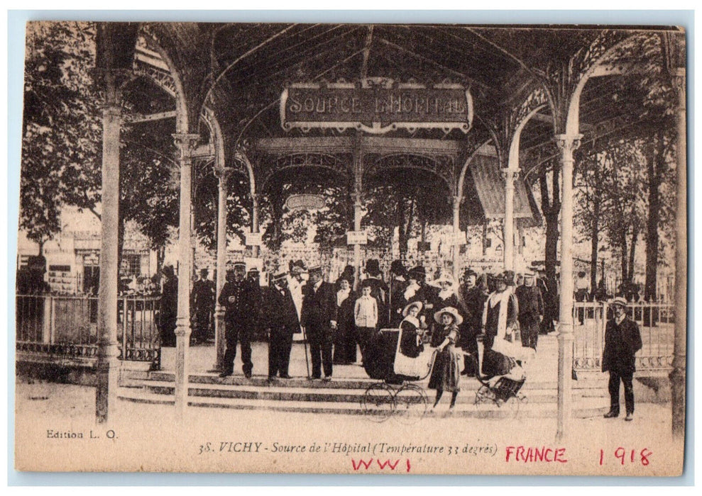 1918 Source of the Hospital Vichy France WW1 Antique Unposted Postcard