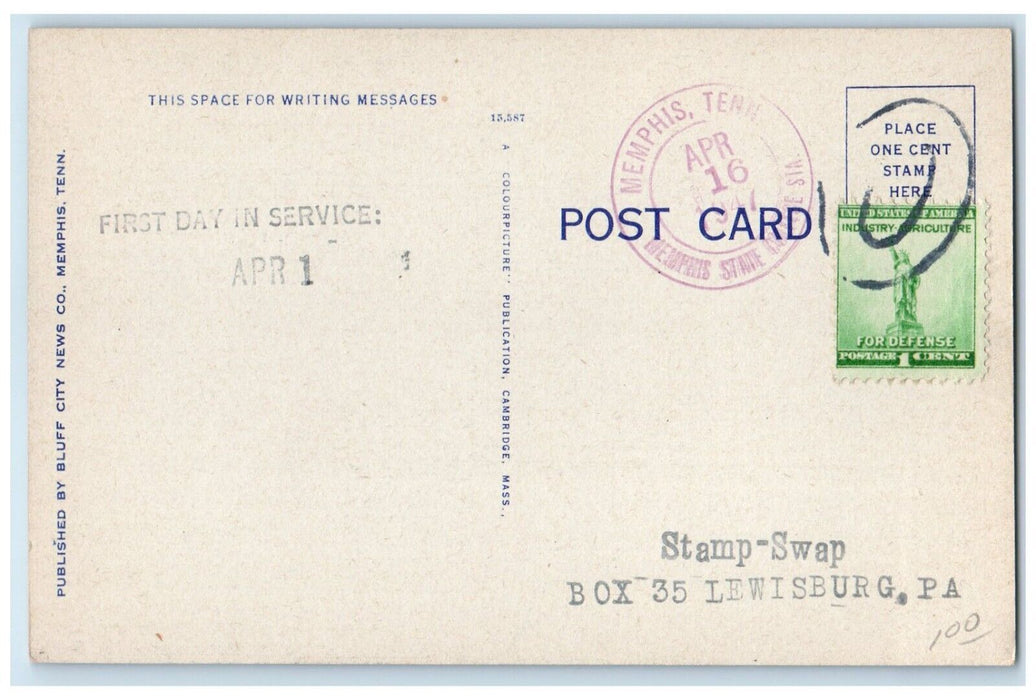1947 Southwestern College Building Memphis Tennessee TN Posted Vintage Postcard