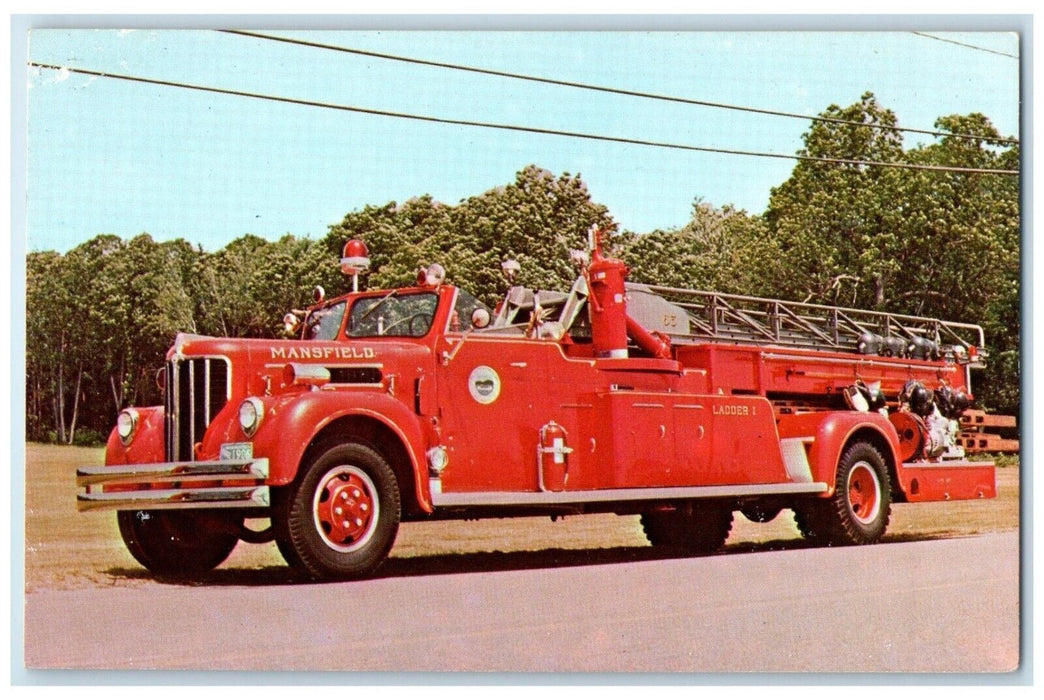 c1960 Ladder No.1 Middleboro Firemen Mansfield Massachusetts MA Vintage Postcard