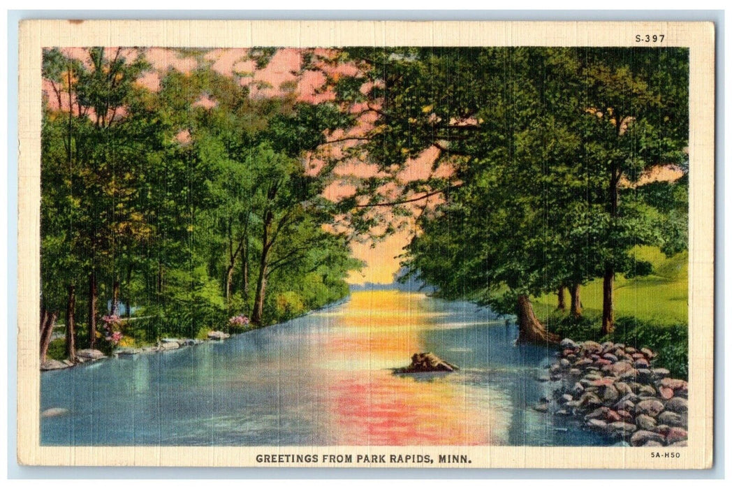 1941 Scenic View Greetings From Park Rapids Minnesota MN Vintage Posted Postcard