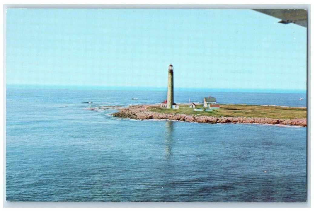 c1960 Aerial View East Point Petit Manan Light Lantern Harbor Maine ME Postcard