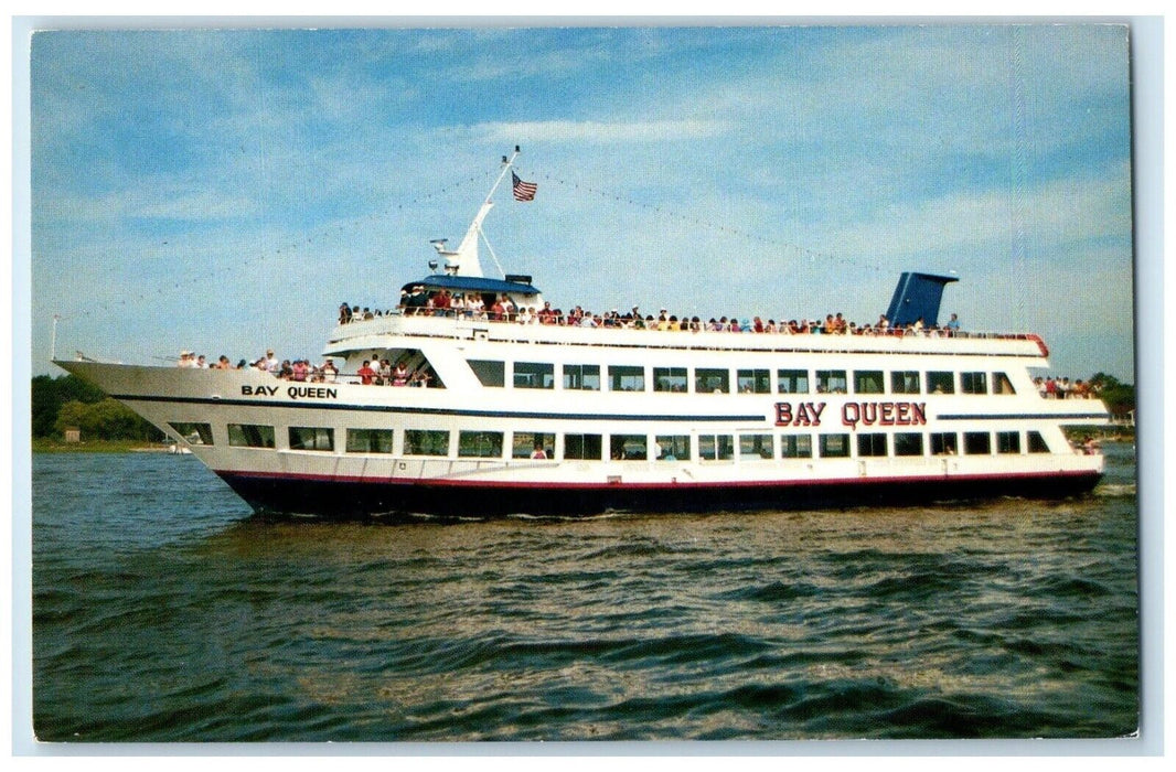 c1960 M/V Bay Queen Cruise Ship Blount Marine Corp Warren Rhode Island Postcard