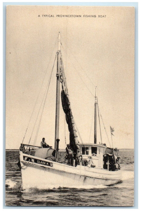 c1940 Typical Provincetown Fishing Boat Provincetown Massachusetts MA Postcard