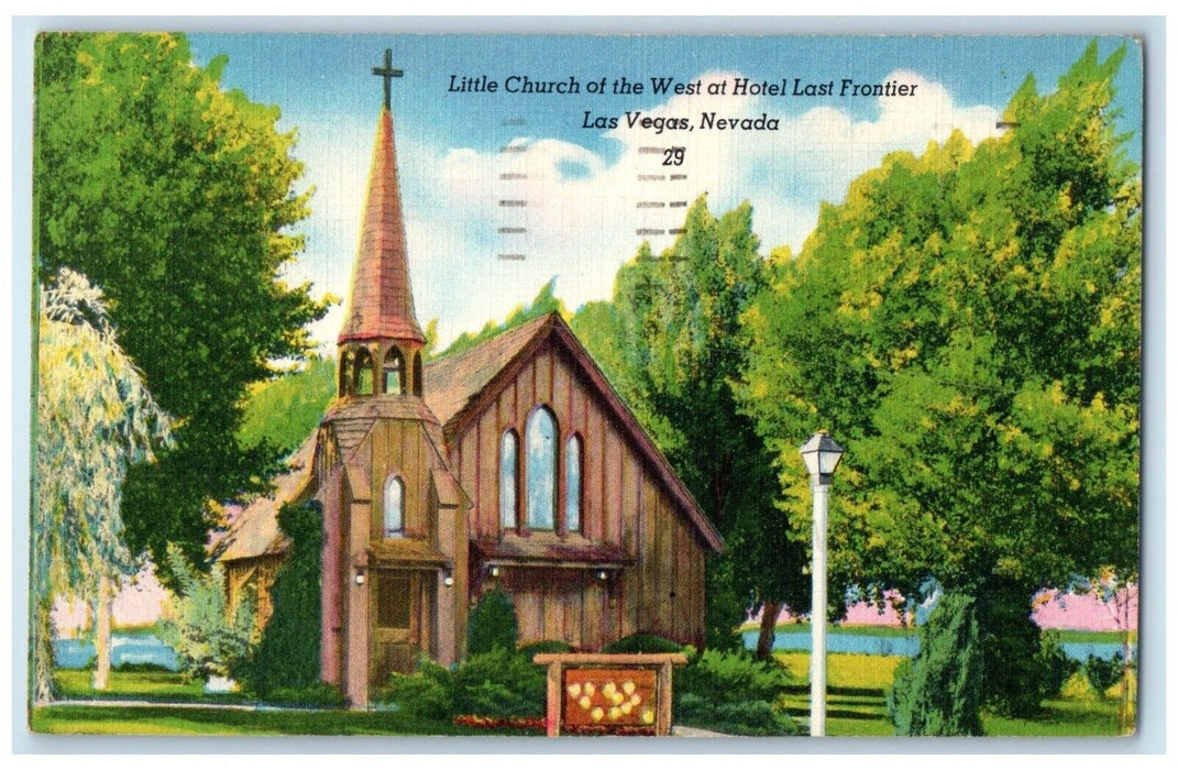 1952 Little Church Of The West At Hotel Last Frontier Las Vegas NV Postcard