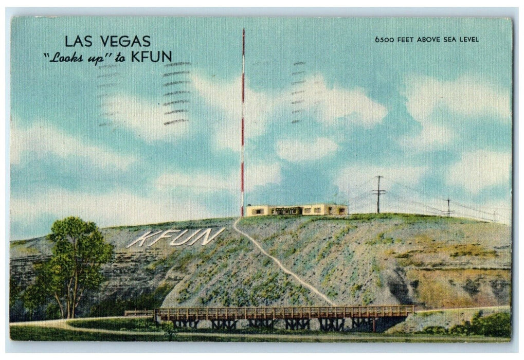 1948 View Of Radio Station KFUN Las Vegas Nevada NV Posted Vintage Postcard
