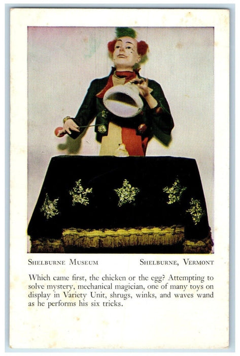 1957 Shelburne Museum Chicken Or Egg Shelburne Vermont Vintage Antique Postcard
