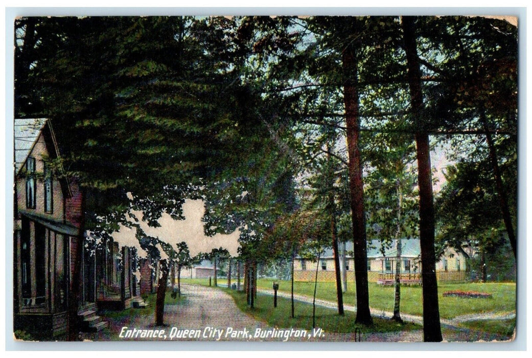 1910 Entrance Queen City Park Exterior House Burlington Vermont Vintage Postcard