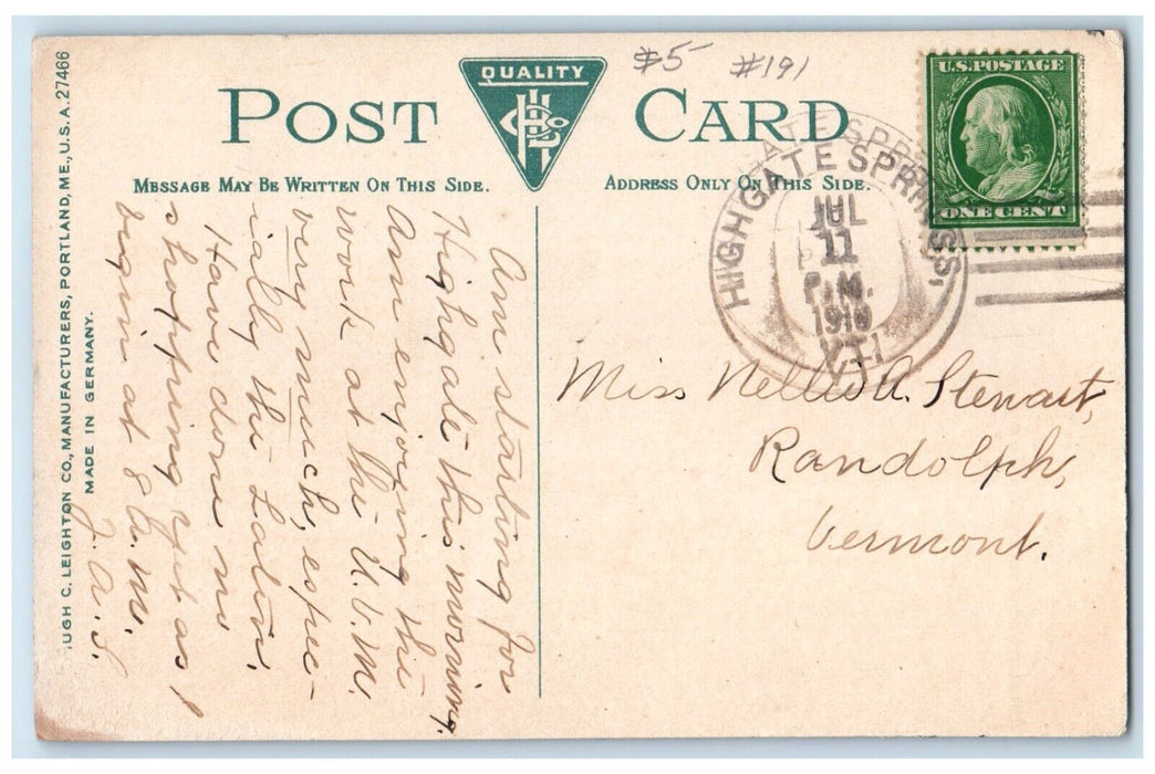 1910 Dr. Webb's Residence Exterior Building Shelburne Farms Vermont VT Postcard