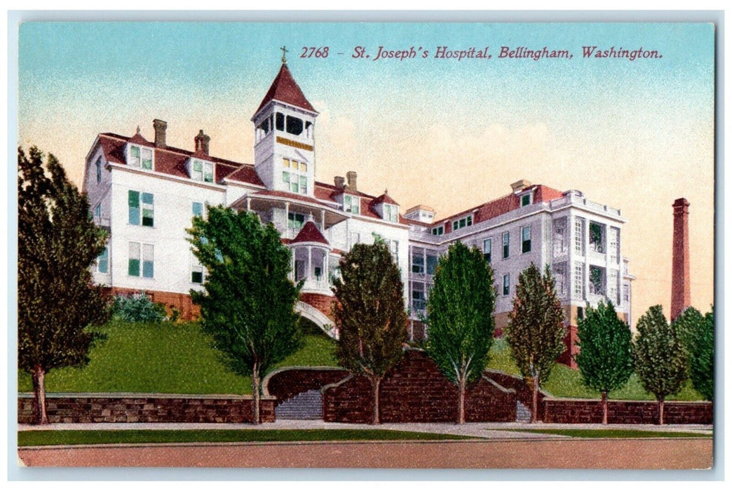 c1910 St. Joseph's Hospital Exterior Building Bellingham Washington WA Postcard