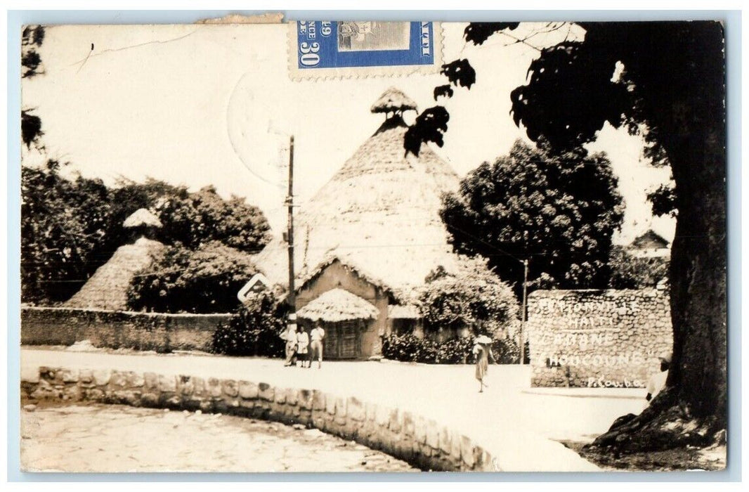 1949 Cabane Choucoune View Petion-Ville Haiti RPPC Photo Posted Postcard