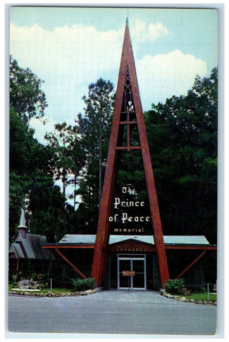 c1960 Entrance Prince Peace Memorial Building Silver Springs Florida FL Postcard