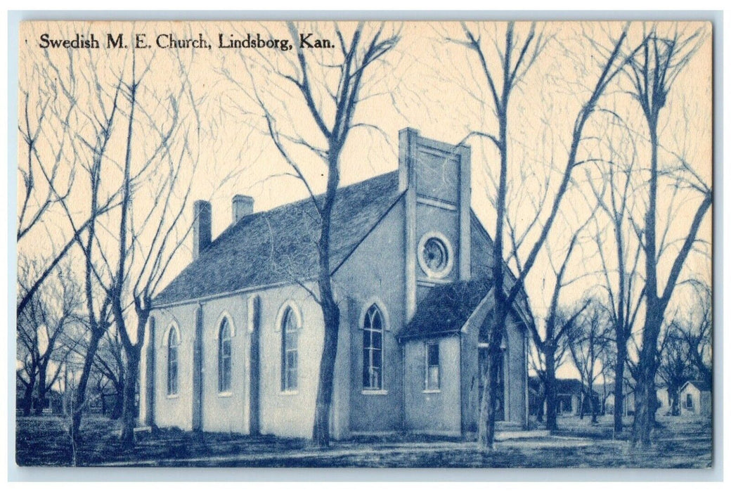 c1910 Exterior View Swedish M. E. Church Lindsborg Kansas KS Unposted Postcard