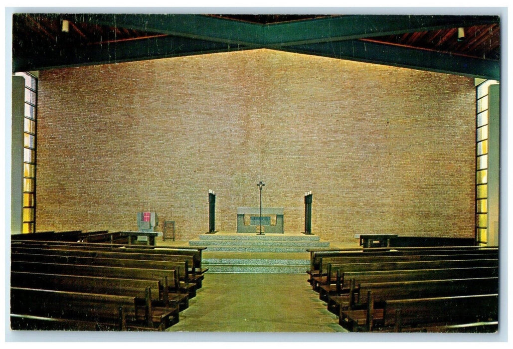 c1960 Interior View Saint Thomas Aquinas Center West Lafayette Indiana Postcard