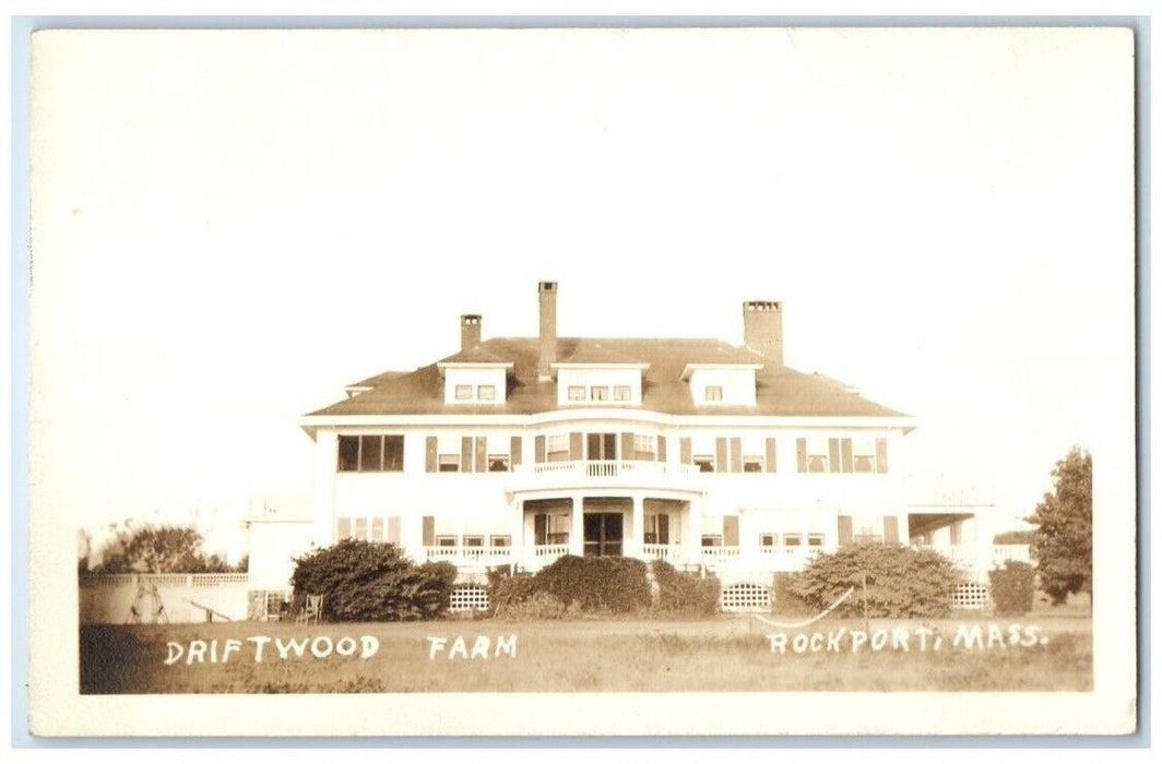 c1920's Driftwood Farm Residence Home View Rockport MA RPPC Photo Postcard