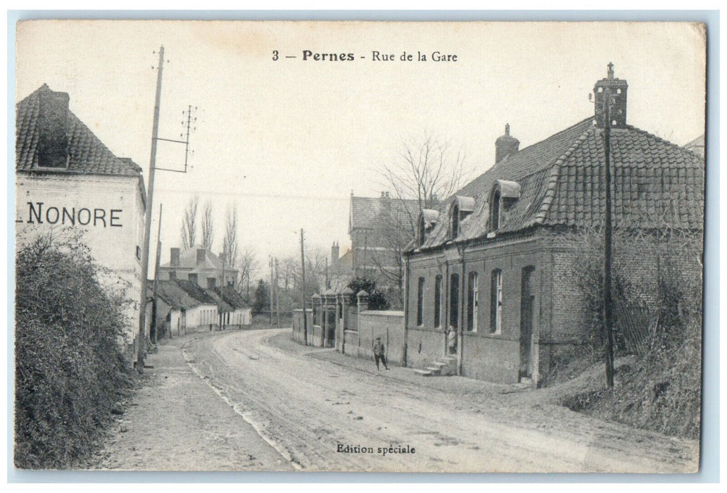 c1910 Special Edition Station Road Pernes France Antique Unposted Postcard