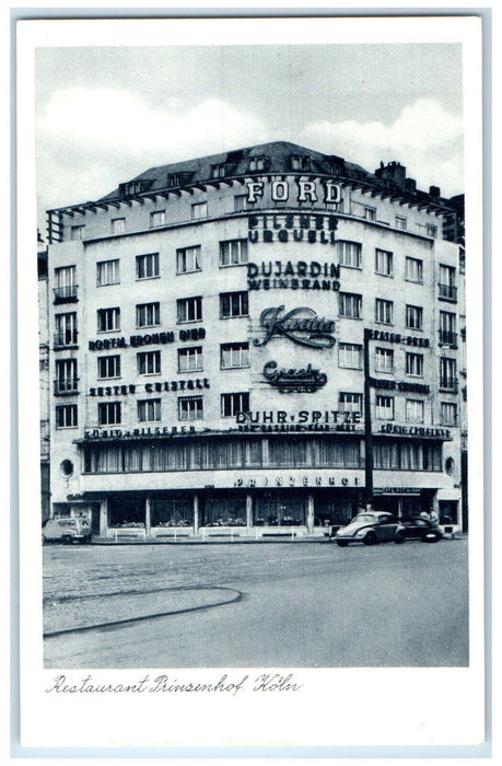 c1940's Restaurant Prinzenhof Cologne Germany Vintage Unposted Postcard