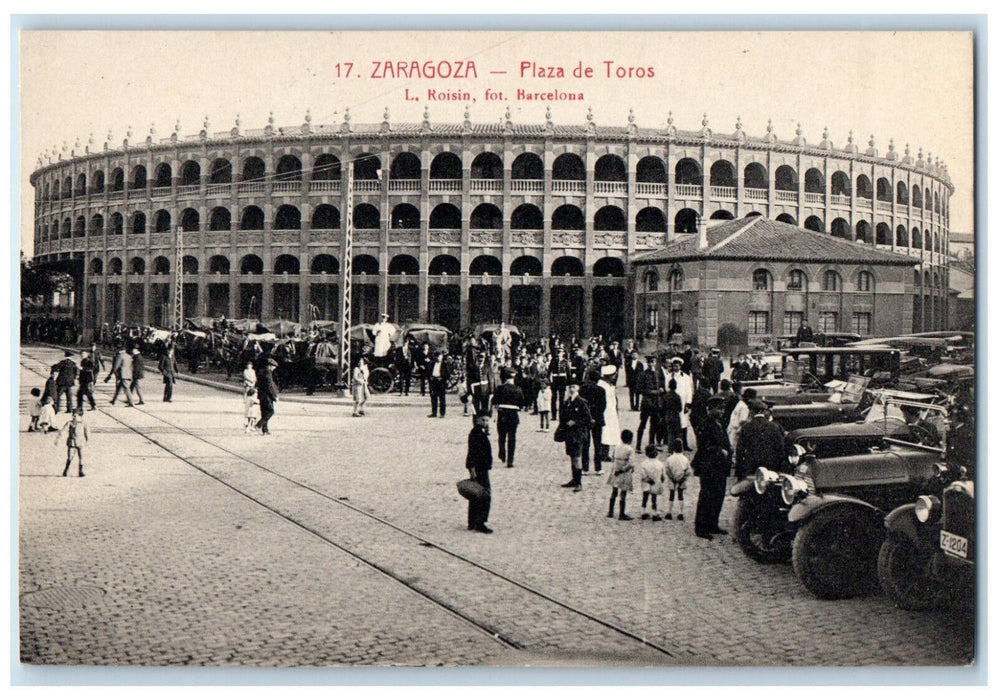 c1910 View of Stadium Bullring Zaragoza Spain Antique Unposted Postcard