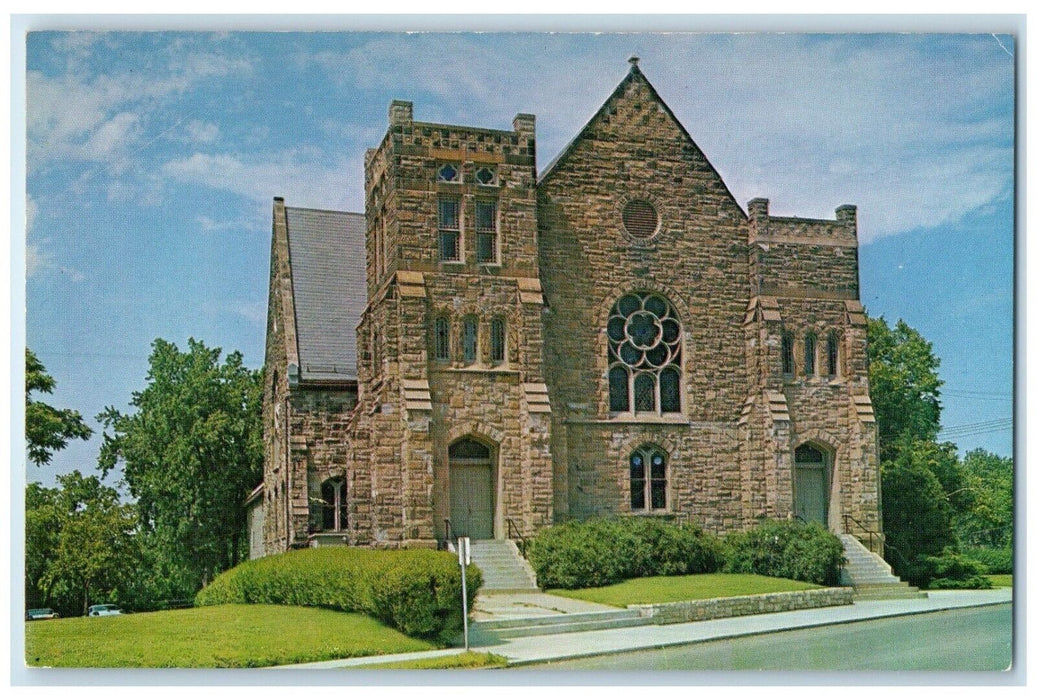 c1960 Exterior View Stone Church River Lexington Independence Missouri Postcard