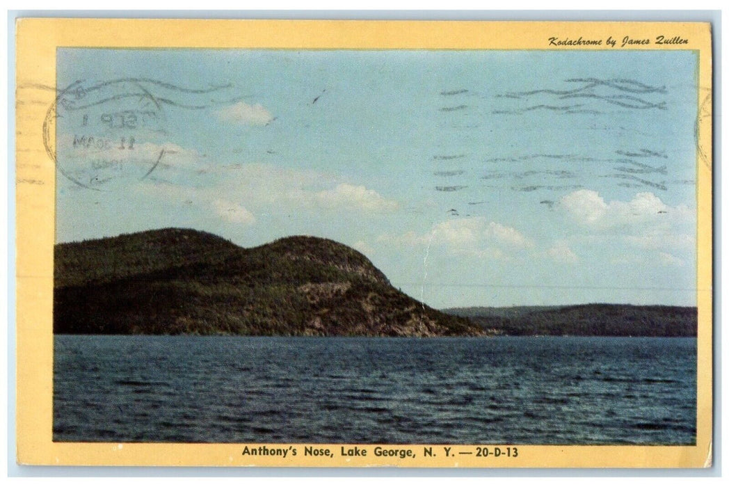 1949 Anthony's Nose Mountain River Lake George New York Vintage Antique Postcard