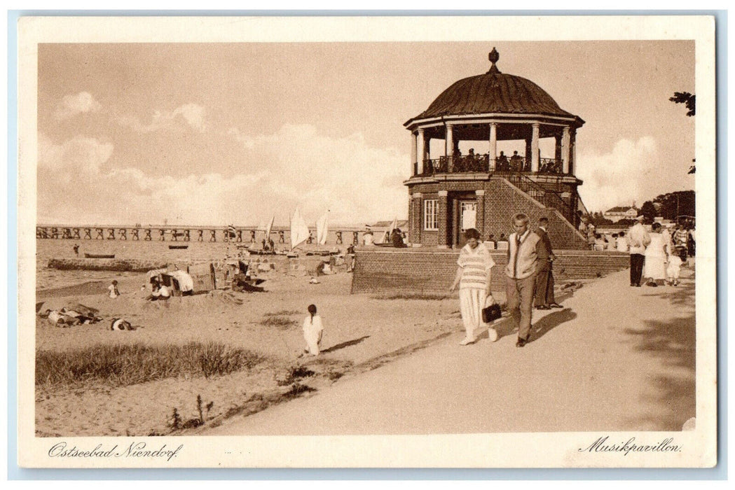 c1930's Baltic Resort Niendorf Music Pavilion Hamburg Germany Postcard