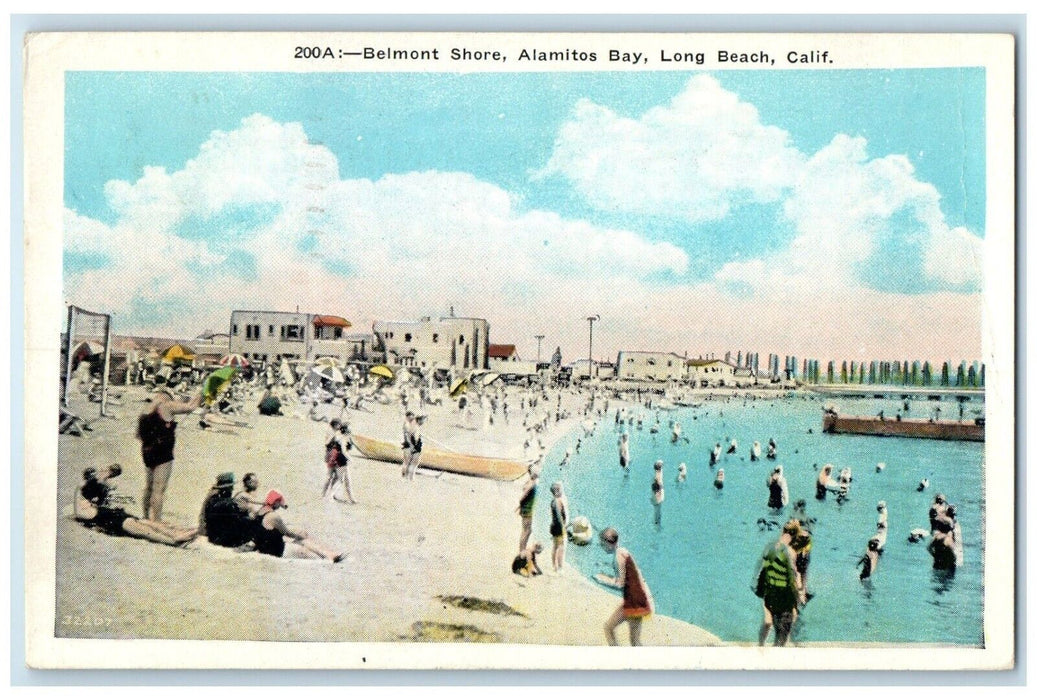 1948 Belmont Shore Alamitos Bay Long Beach California Vintage ANtique Postcard
