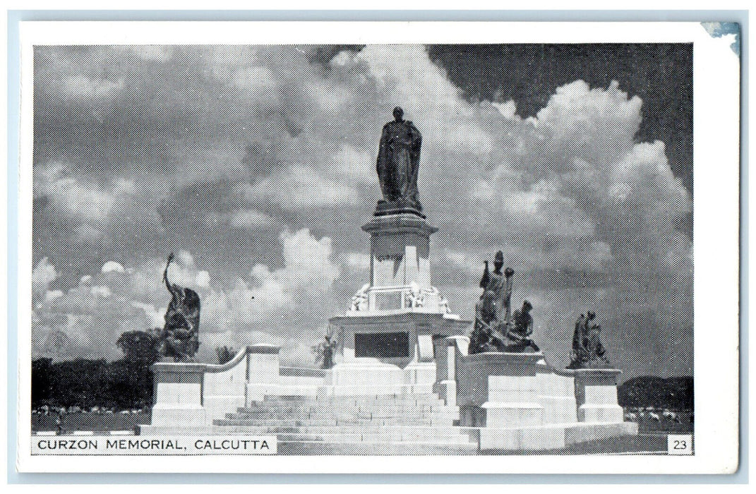 c1950's View of Curzon Memorial Calcutta India Unposted Vintage Postcard