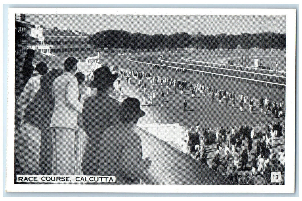 c1950's View of Race Course Calcutta India Unposted Vintage Postcard