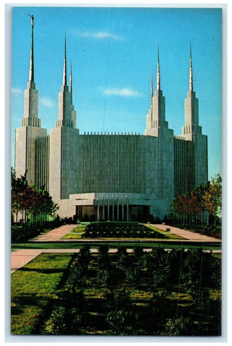 c1960 Exterior View Mormon Church Latter Day Saints Kensington Maryland Postcard