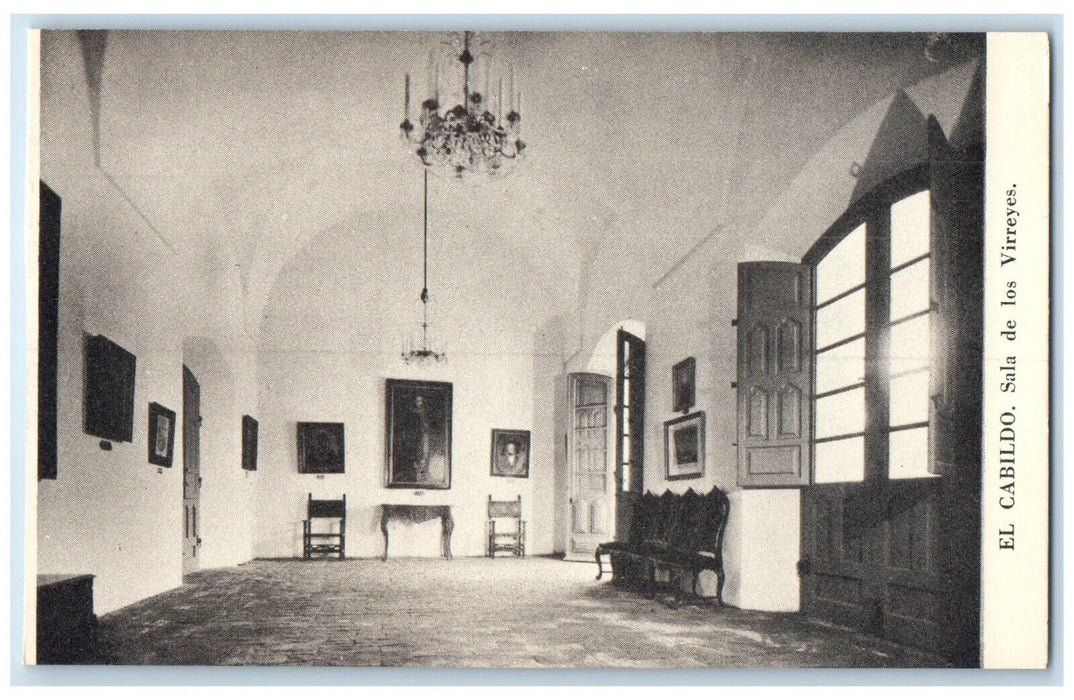 c1940's Sala De Los Virreyes Under The Cabildo Buenos Aires Argentina Postcard
