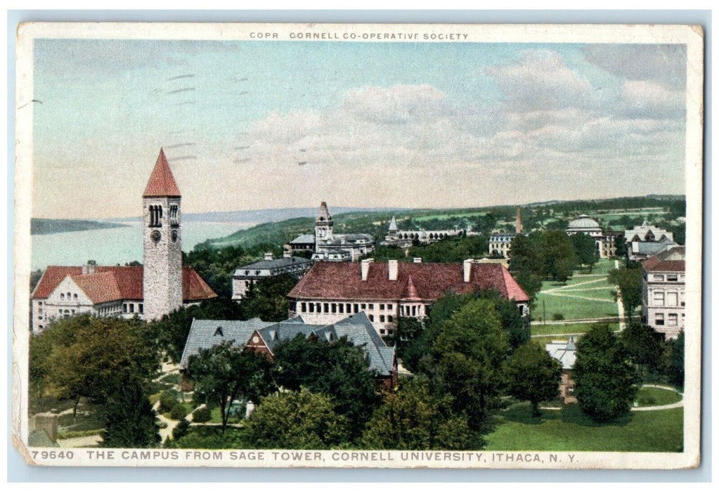 1936 Campus Safe Tower Cornell University Exterior Ithaca New York NY Postcard