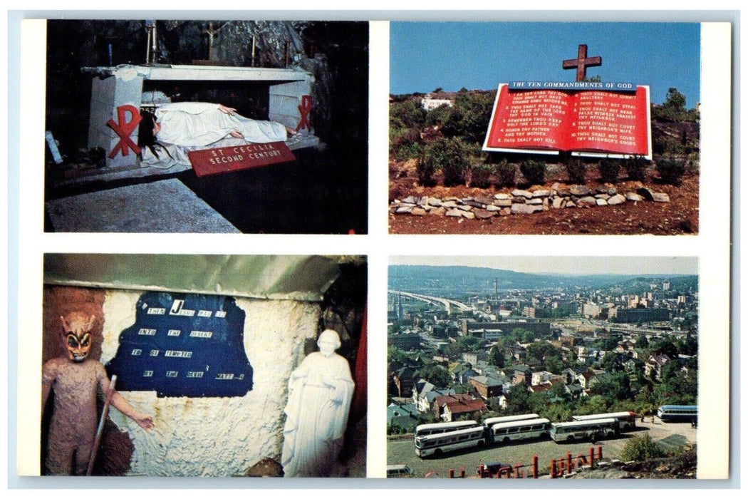 1960 Holy Land Replica Multi-View Waterbury Connecticut Antique Vintage Postcard