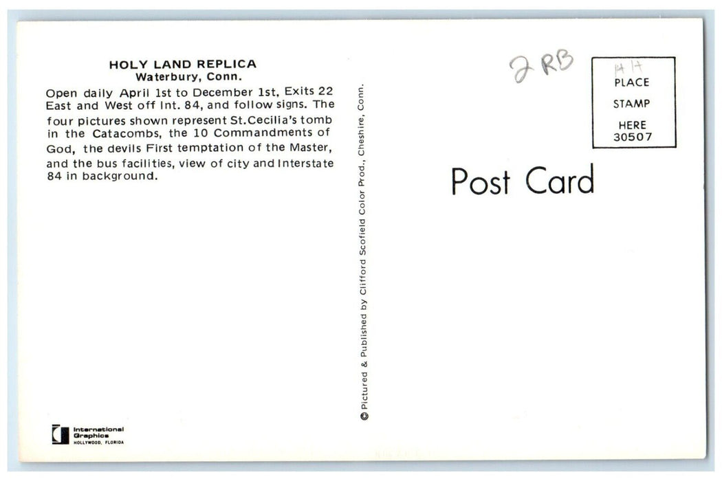 1960 Holy Land Replica Multi-View Waterbury Connecticut Antique Vintage Postcard