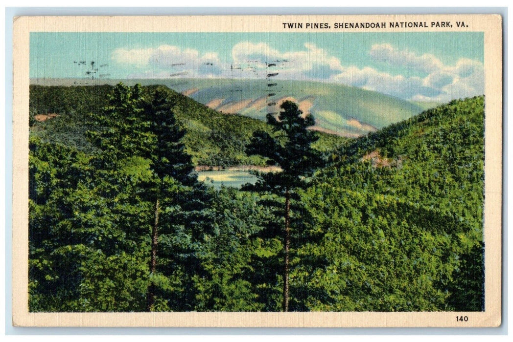 1939 Aerial View Scene Twin Pines Shenandoah National Park Virginia VA Postcard