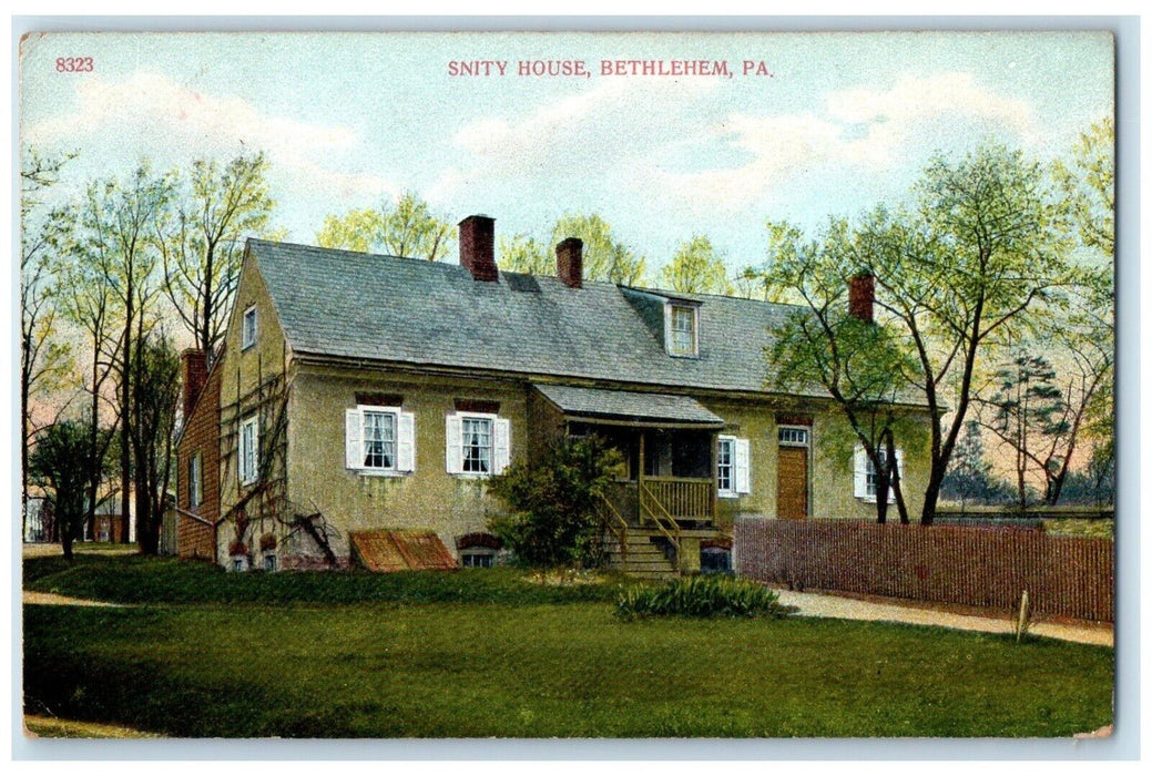 c1910 Exterior View Snity House Building Bethlehem Pennsylvania Antique Postcard