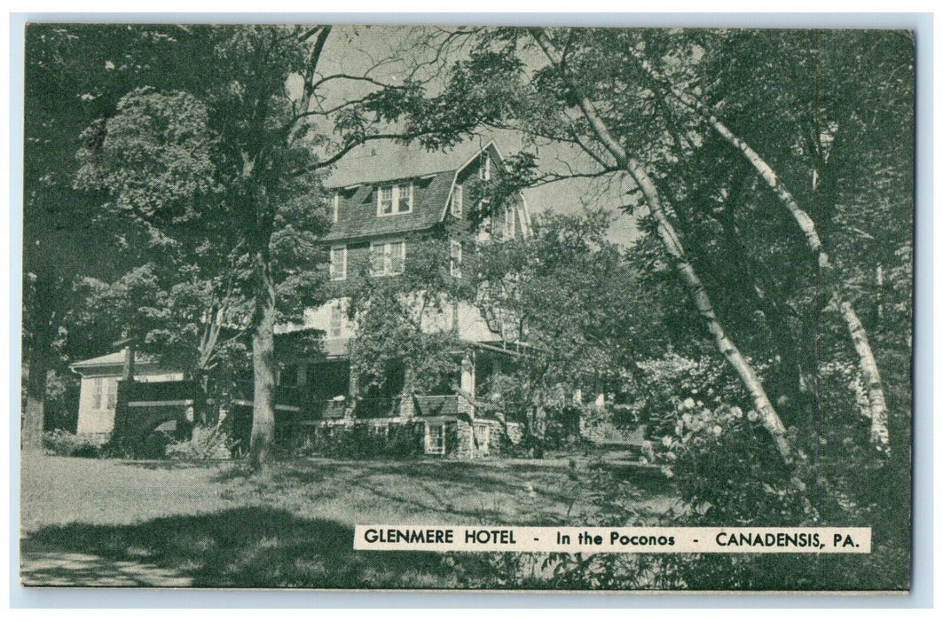 1950 Exterior View Glenmere Hotel Poconos Canadensis Pennsylvania PA Postcard