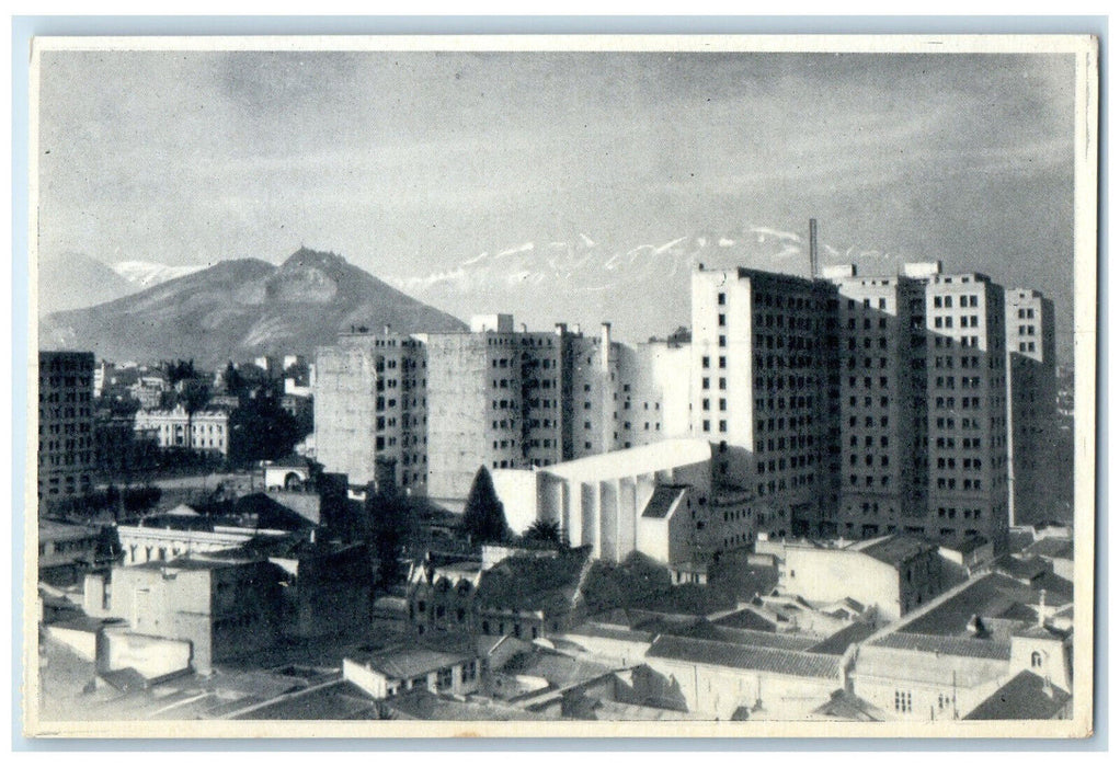 c1920's Mountains Buildings Santiago Partial View Chile Vintage Postcard