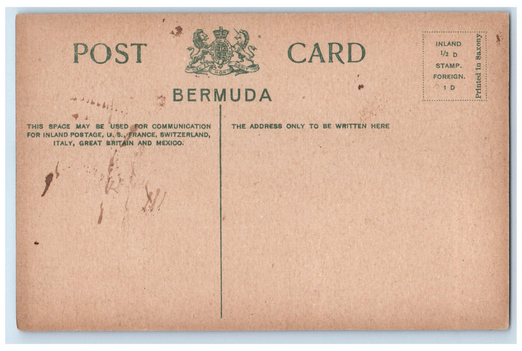 c1910 View of Bridge Over River at Norwood Bermuda Antique Unposted Postcard