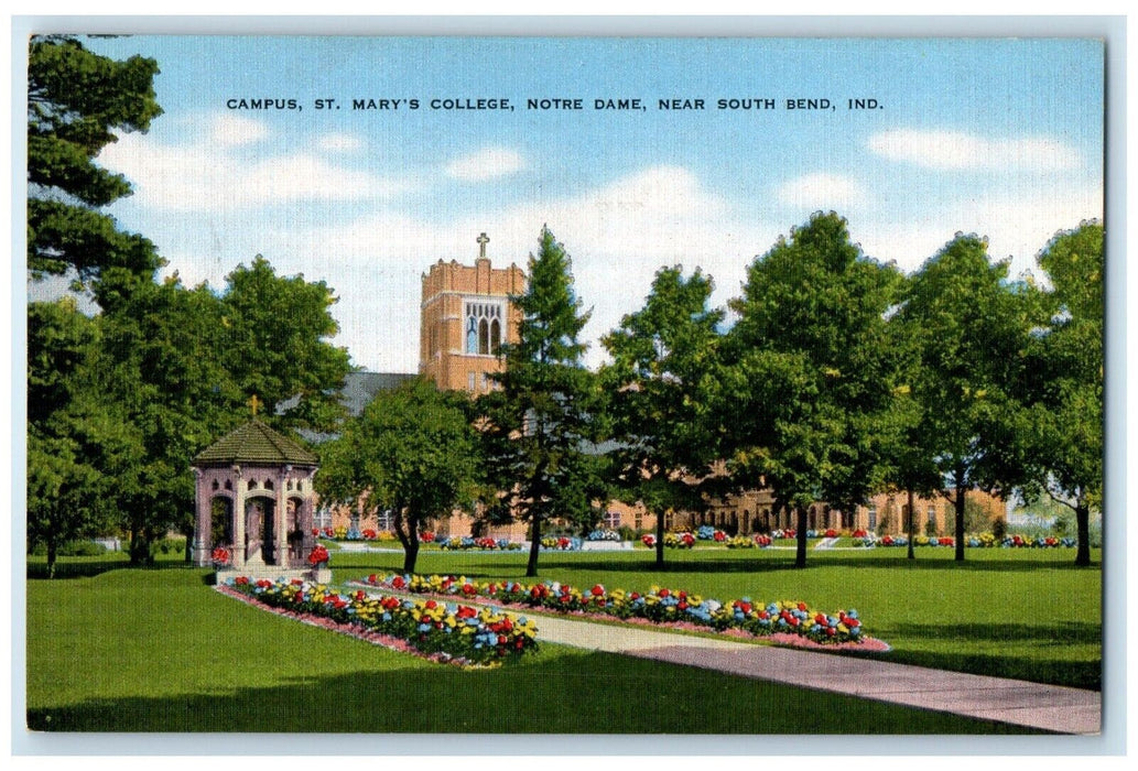 c1940 Campus St Mary College Notre Dame South Bend Indiana IN Unposted Postcard