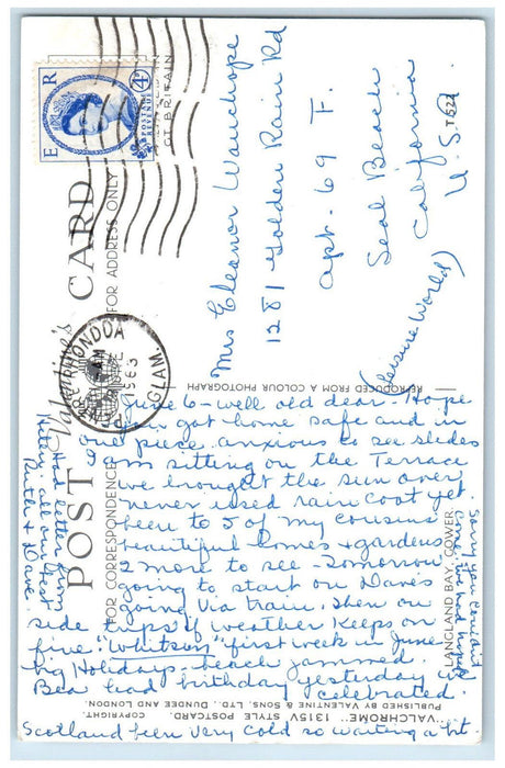 1963 Langland Bay Gower Newton England United Kingdom Posted Postcard