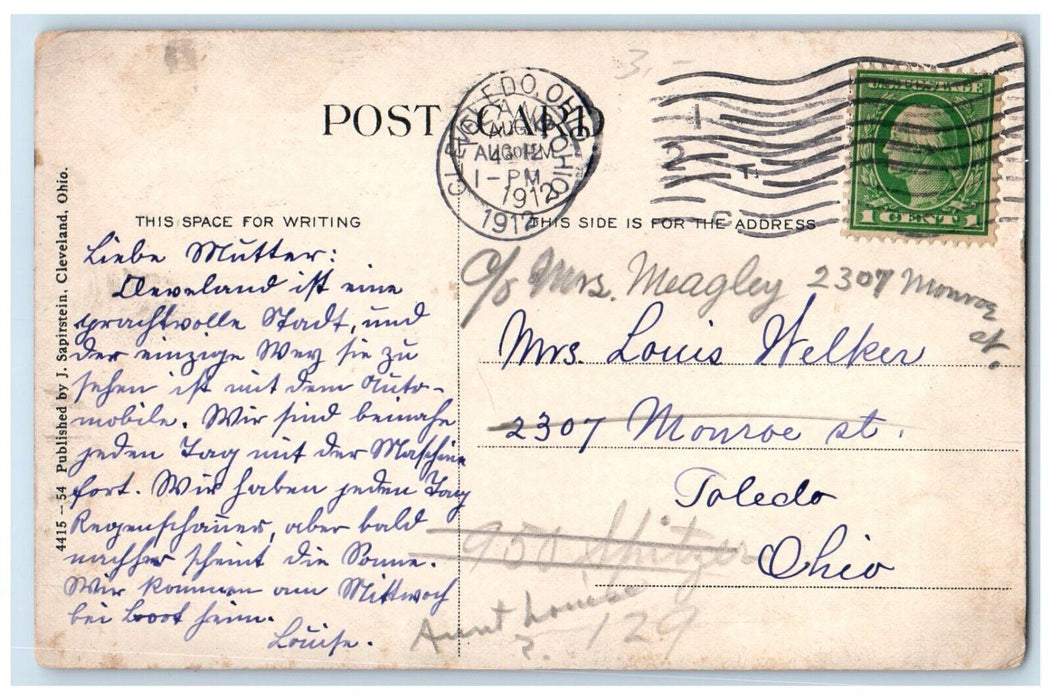 1912 Euclid Ave. Near 38th St. Classic Cars Road Cleveland Ohio Vintage Postcard