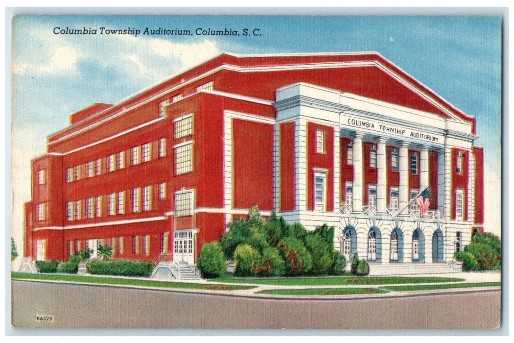 c1940 Columbia Township Auditorium Columbia South Carolina SC Vintage Postcard