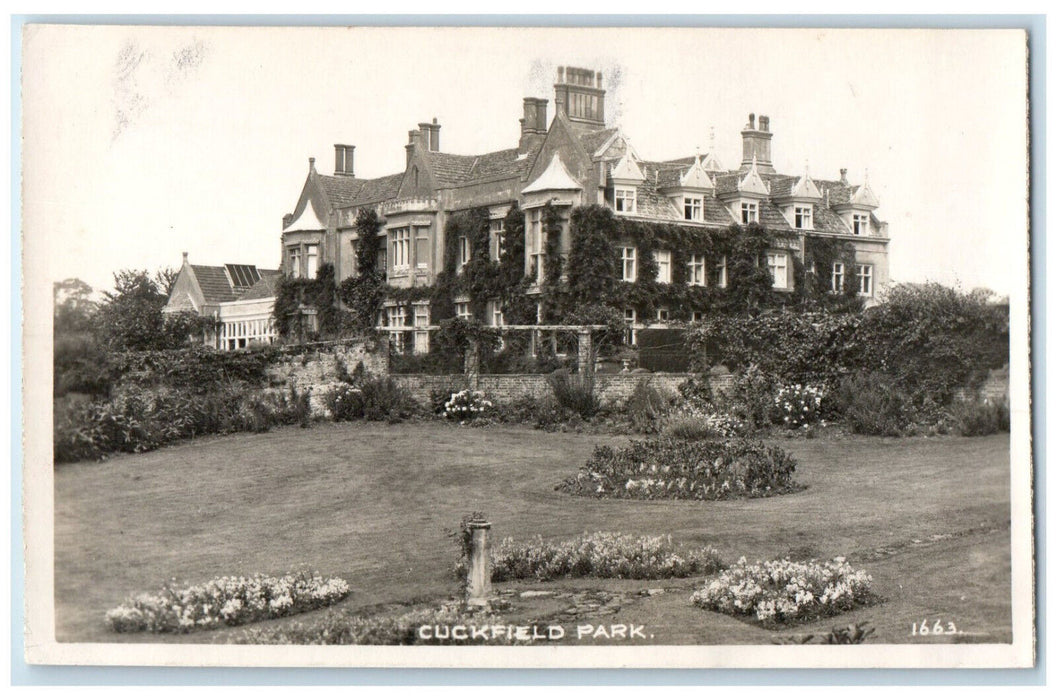 c1940's Cuckfield Park Tudor Mansion West Sussex England RPPC Photo Postcard